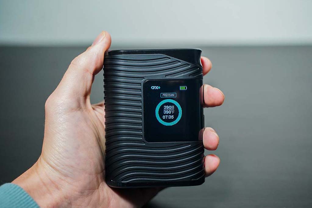 Pantalla de sesión de revisión del vaporizador Boundless CFX+